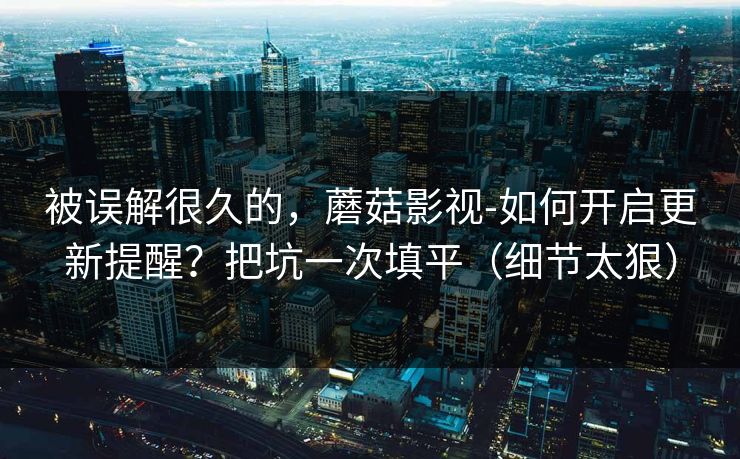被误解很久的，蘑菇影视-如何开启更新提醒？把坑一次填平（细节太狠）