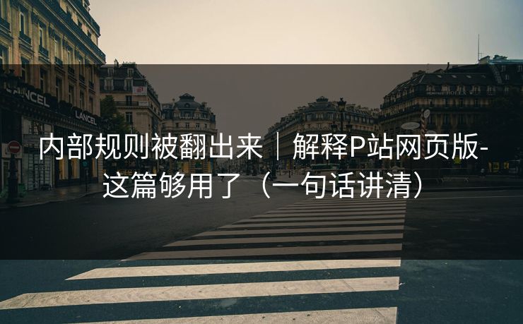 内部规则被翻出来｜解释P站网页版-这篇够用了（一句话讲清）