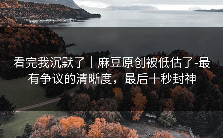 看完我沉默了｜麻豆原创被低估了-最有争议的清晰度，最后十秒封神