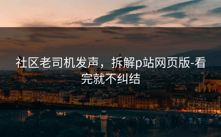 社区老司机发声，拆解p站网页版-看完就不纠结
