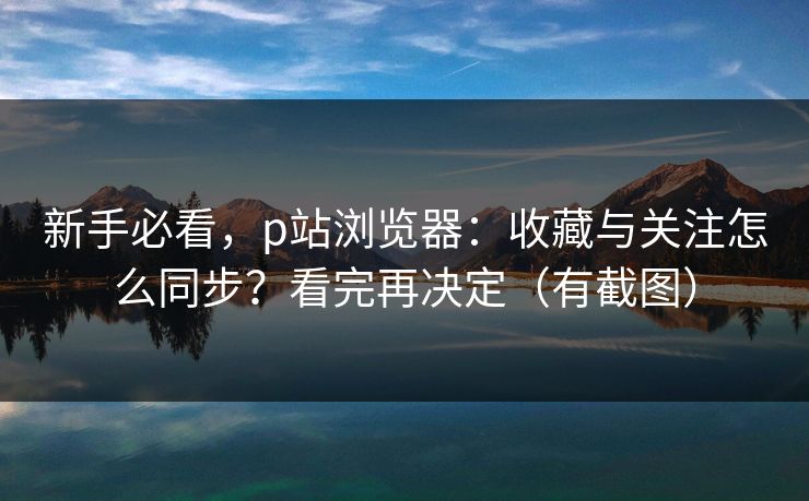 新手必看，p站浏览器：收藏与关注怎么同步？看完再决定（有截图）
