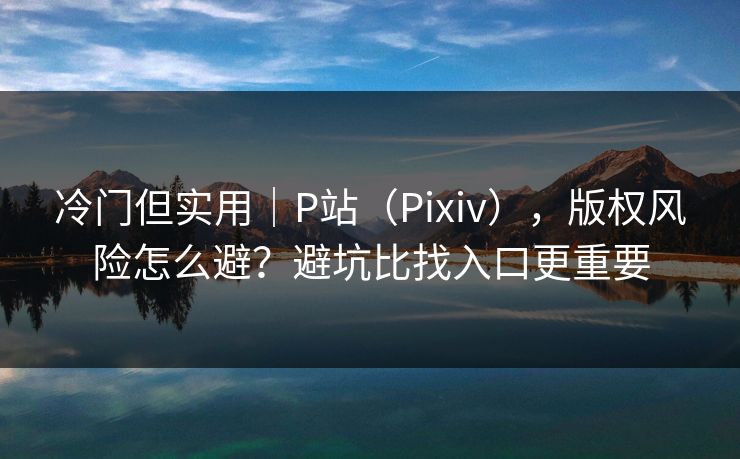 冷门但实用｜P站（Pixiv），版权风险怎么避？避坑比找入口更重要