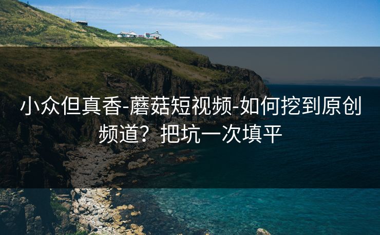 小众但真香-蘑菇短视频-如何挖到原创频道？把坑一次填平