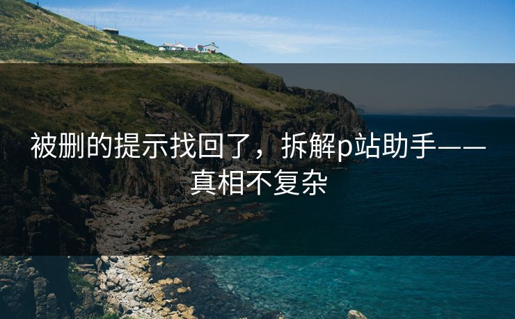 被删的提示找回了，拆解p站助手——真相不复杂